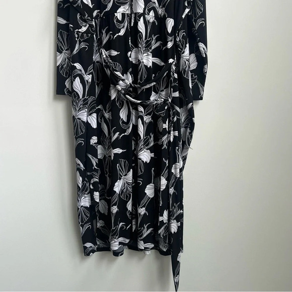 New Lane Bryant Polo Wrap Spring Lily Midi Dress 7X Matte Jersey Long Sleeve - Picture 12 of 15